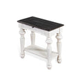 White Dark Brown Wood Chair Side Table G641767