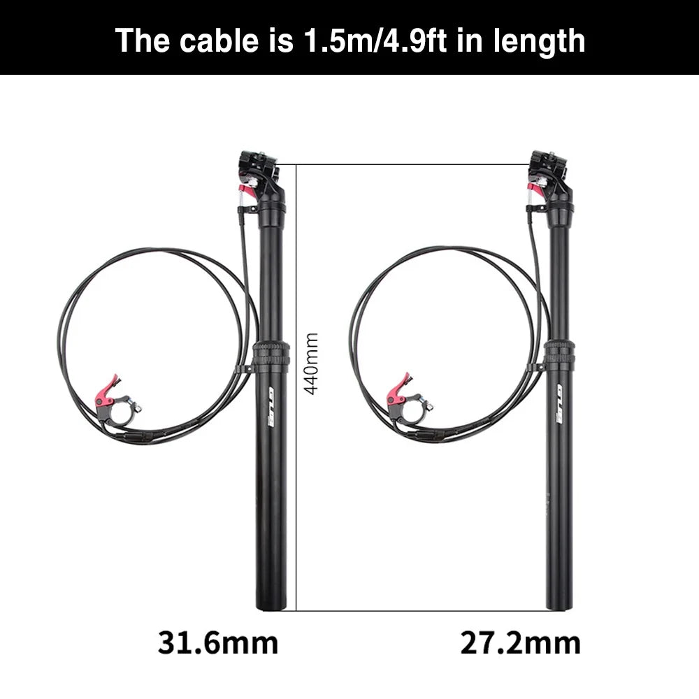 Mountain Dropper Seatpost 31.6mm Adjustable Remote Control Suspension Seat Post O877789