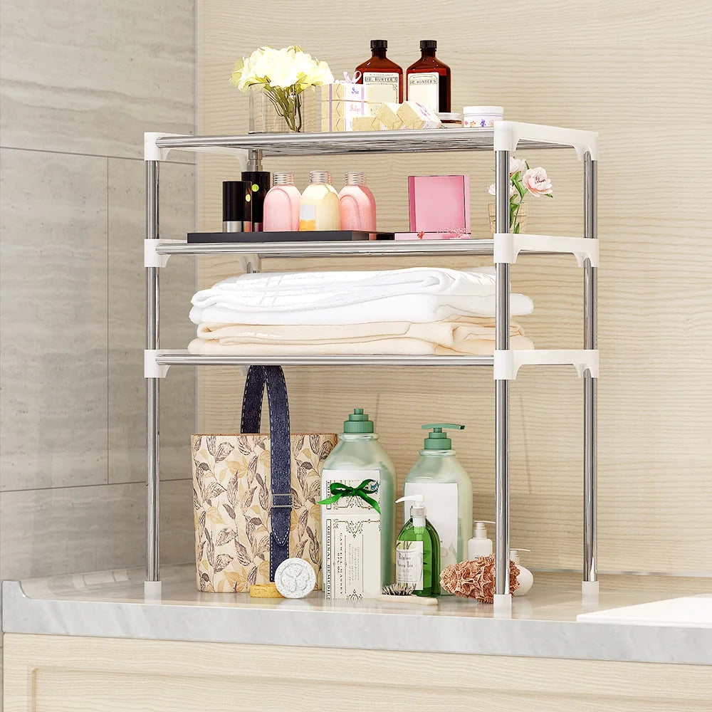 3-Tier Kitchen Storage Shelf Rack Microwave Oven Shelving Unit F7654