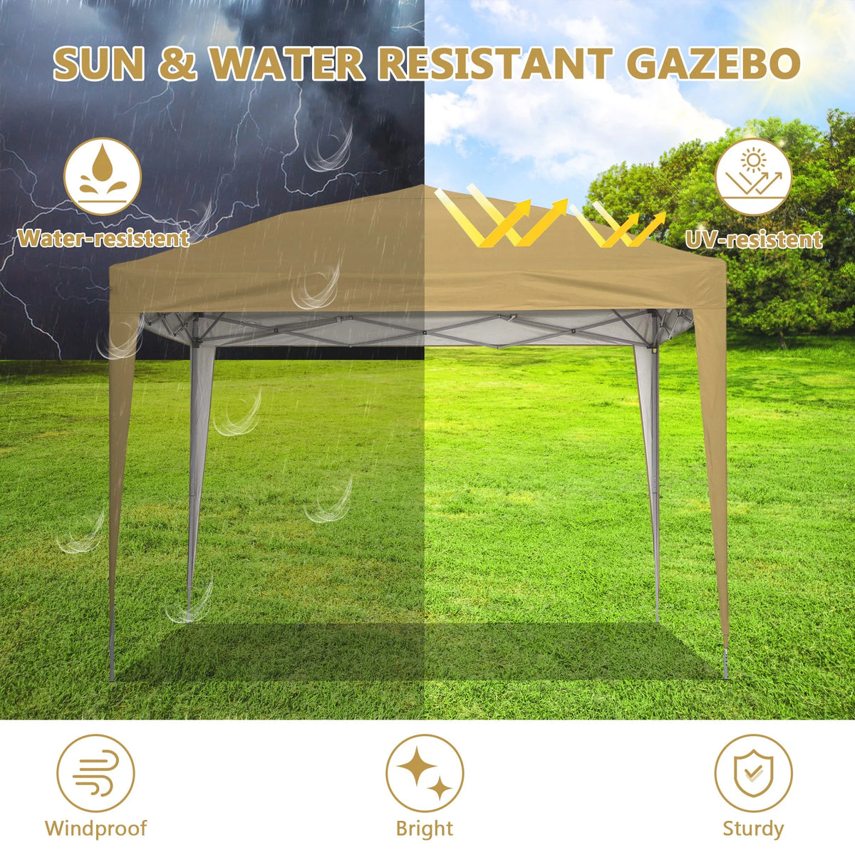 10 ft x 10 ft White Pop Up Canopy Tent with Carry Bag L6521