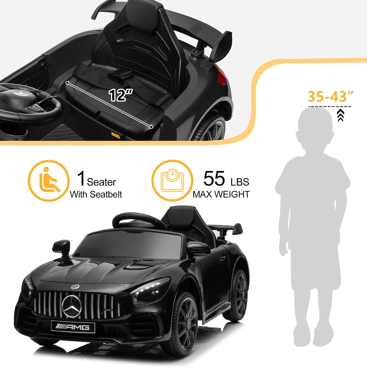 12V Electric Ride on Car with MP3 Bluetooth Red N3770