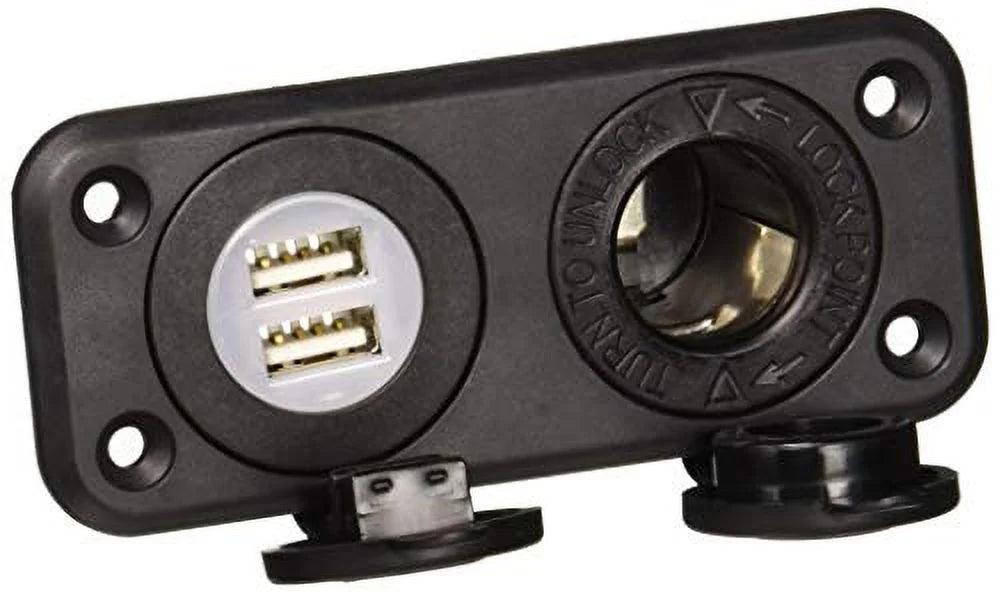 12V Receptacle with Dual USB Ports P442