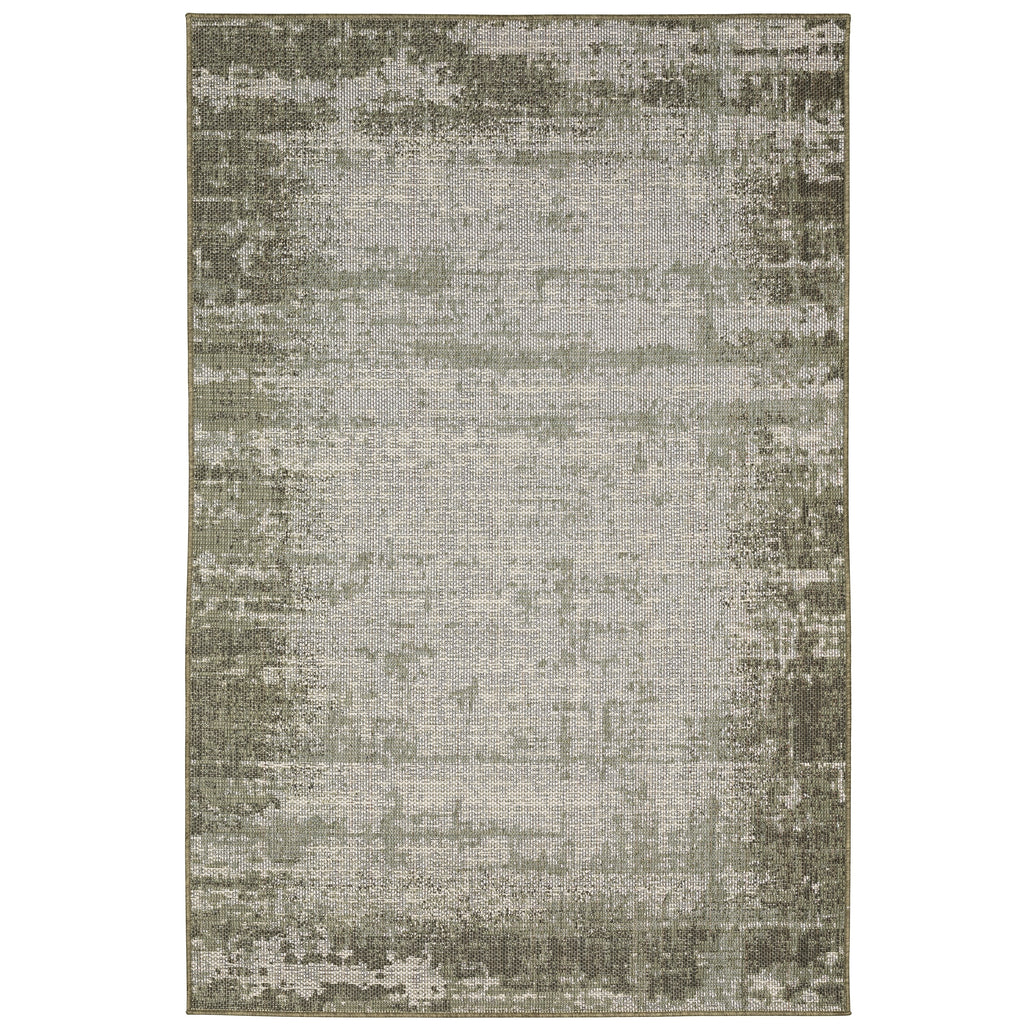 Green Ivory Indoor Outdoor Area Rug 6'7" x 9'2" P5644