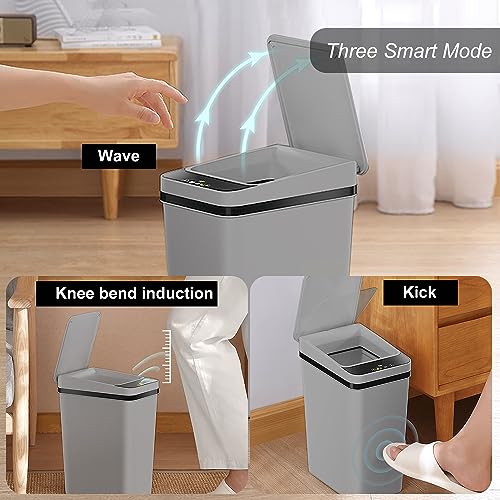 2.5 Gallon Touchless Sensor Bathroom Trash Can W650
