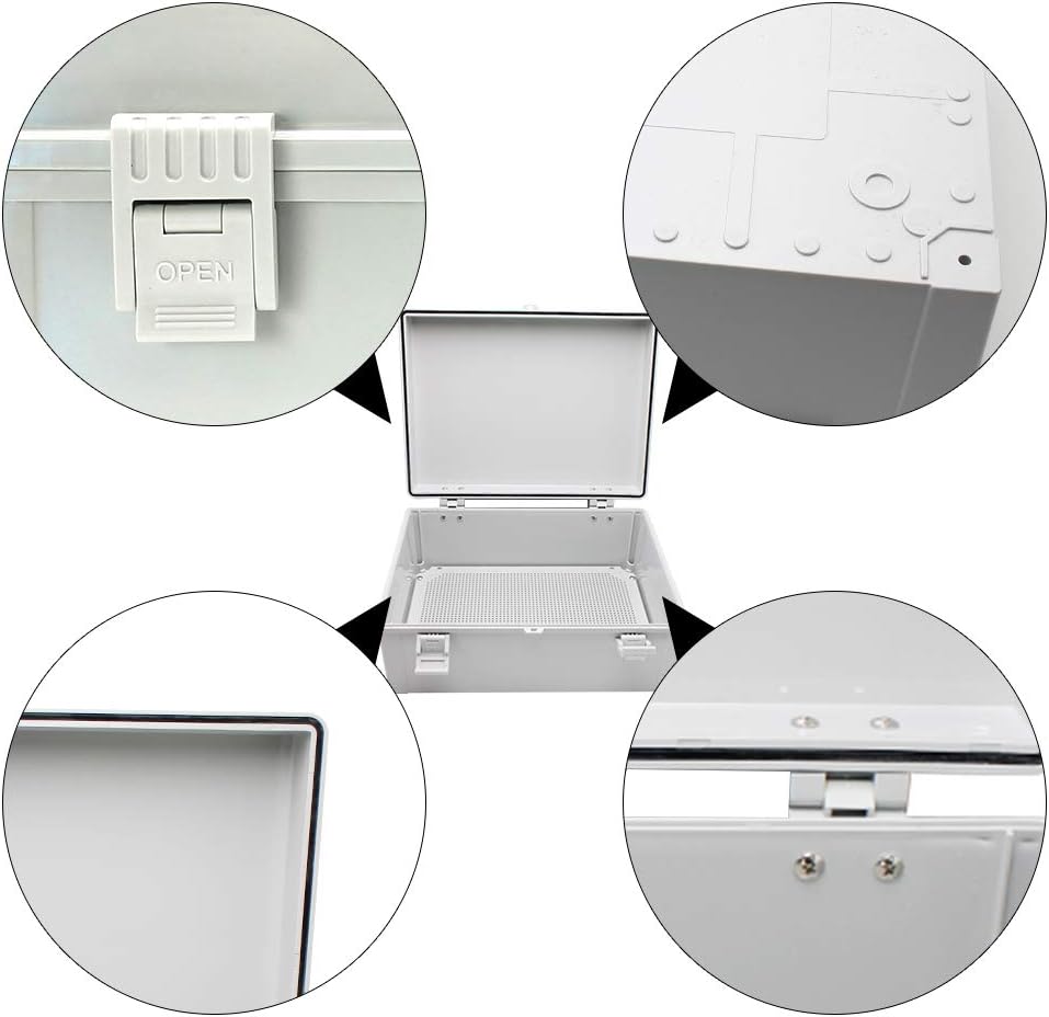 Outdoor Electrical Box Weatherproof Plastic Hinged Cover with 2 NPT 3/4” Glands C51023