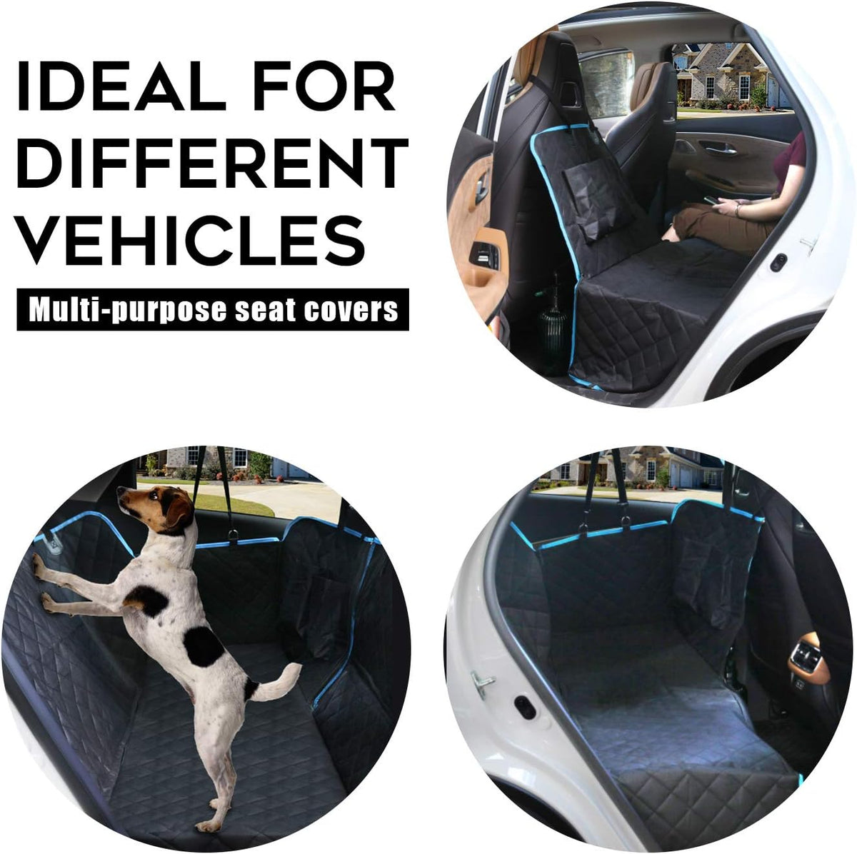 Waterproof Dog Car Seat Cover with Storage Pockets, Pack of 2 P563