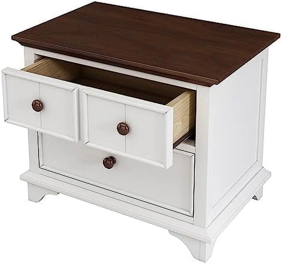White Walnut 2 Drawer Nightstand I216
