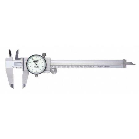 Dial Caliper, 0-6 Range, White, 1-1/2 Jaw Y34711