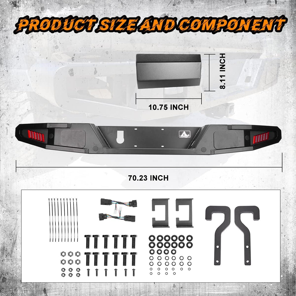 Rear Bumper with 2 Led Lights and Hitch Receiver K32435