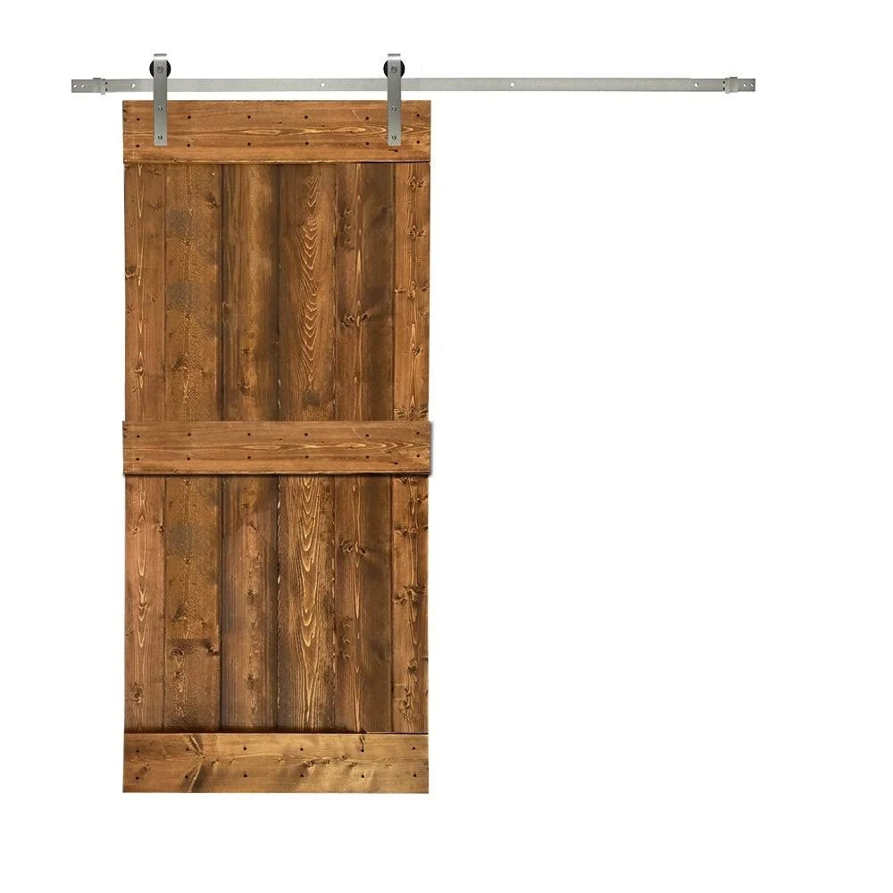 Stained Wooden Sliding Barn Door with Hardware Kit (Ocean Blue - 36 x 84) A1402