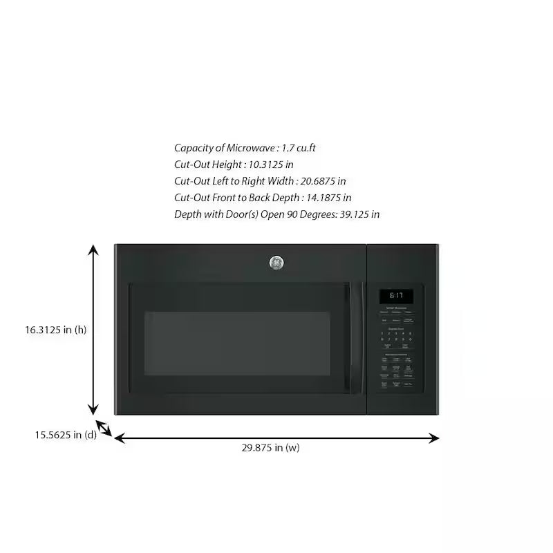 1.7 cu. ft. Black Over the Range Microwave with Sensor Cooking P275173