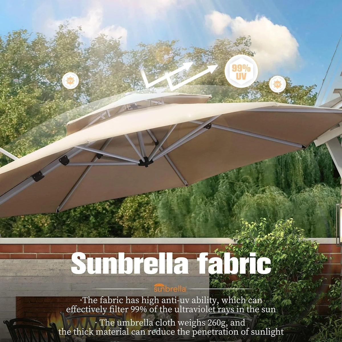 11ft Round Patio Umbrella I77313