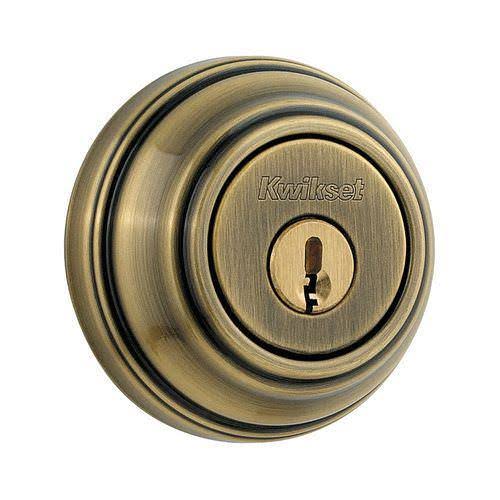 Satin Nickel Single Cylinder Deadbolt with Latch and Strike T6761