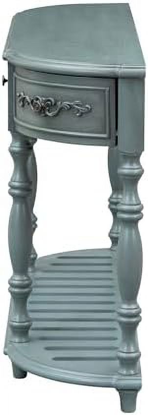 Retro Curved Console Table with 2 Top Drawers and Solid Wooden Frame W69622