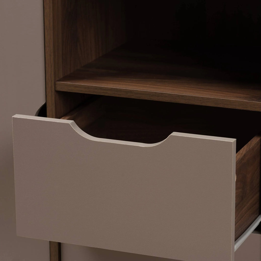 Walnut Brown and Grey Wood Sideboard T453