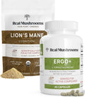 Ergothioneine and Lion's Mane Organic Powder Bundle with Shiitake and Oyster Mushroom Extracts V8156