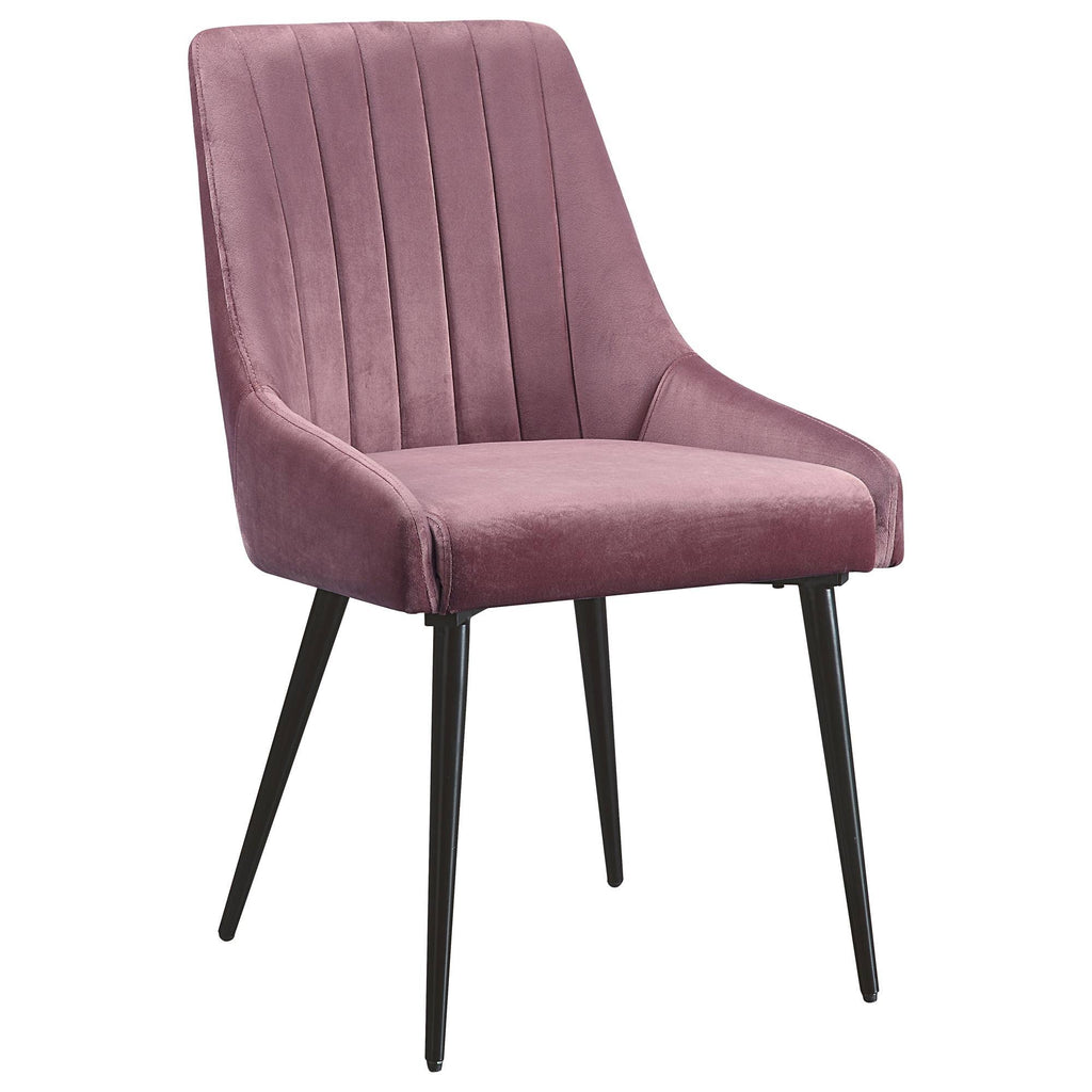 Pink Fabric Side Chair with Black Finish U6376
