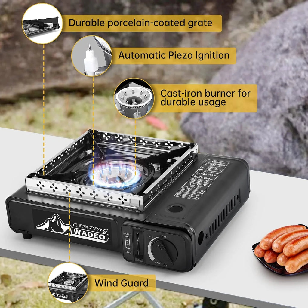 Portable Dual Fuel Camping Stove with Propane Regulator Hose O55328
