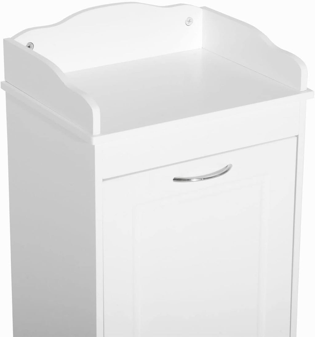 White Tilt Out Laundry Hamper Storage Cabinet H1032