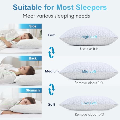 Shredded Memory Foam Cooling Pillows King Size 2 Pack O8209