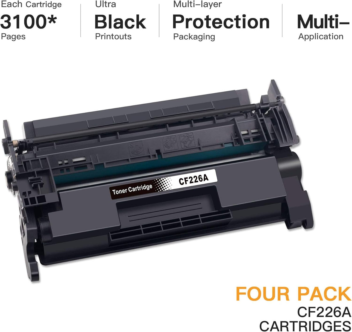 Black 4 Pack Compatible Toner Cartridge X108