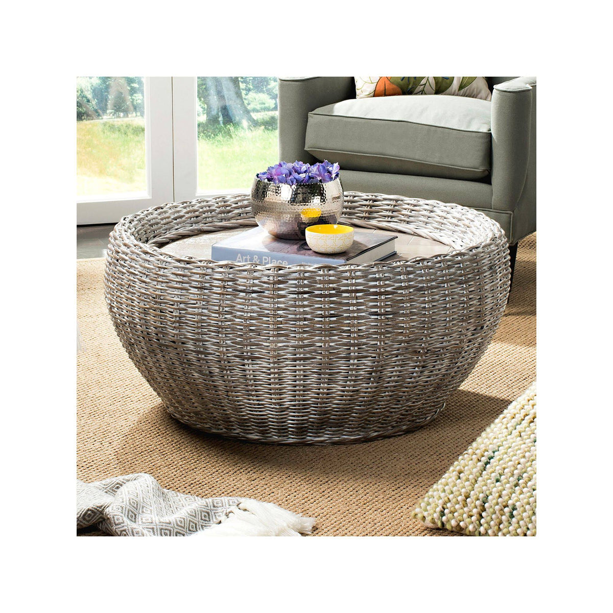 Grey Wood Top Coffee Table P585