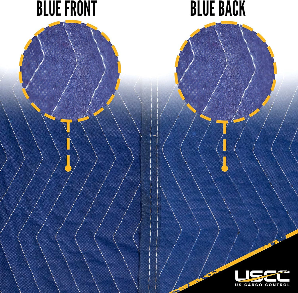 Blue Non-Woven Polyester Moving Blankets 12 Pack D3042