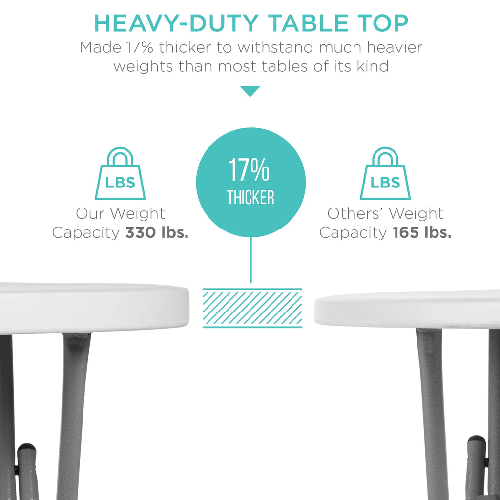 32in White Folding Bar Height Table G92733