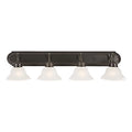 Oil Rubbed Bronze 4-Light Vanity Light with Frosted Glass C748471