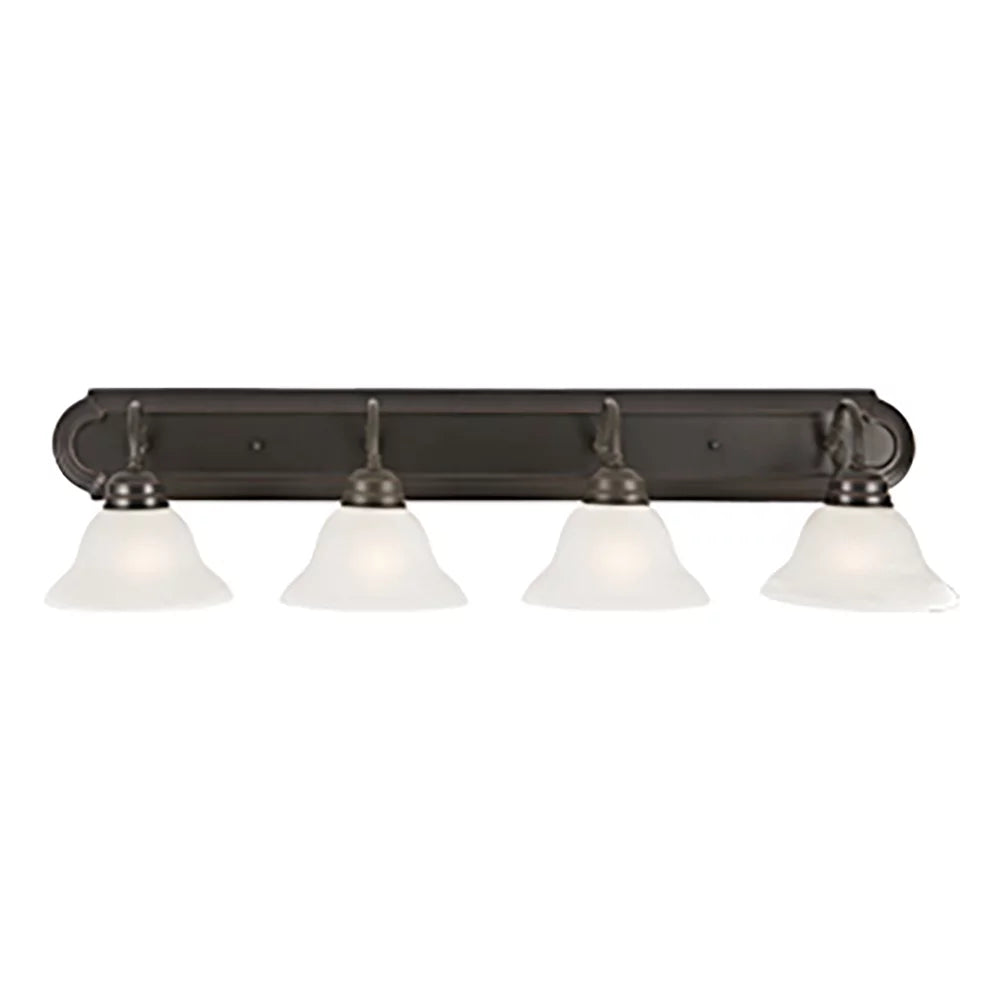 Oil Rubbed Bronze 4-Light Vanity Light with Frosted Glass C748471