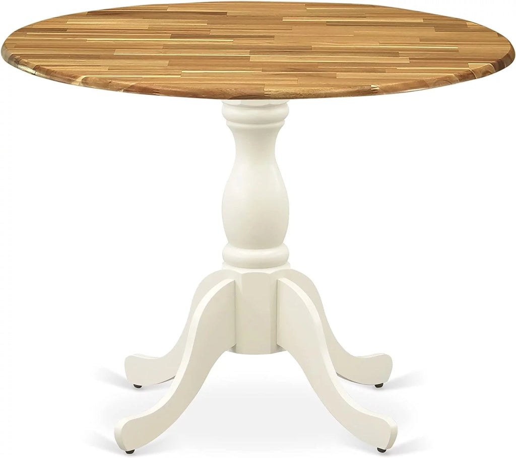 Round Dropleaf Pedestal Kitchen Table 42X42 Inch Y356