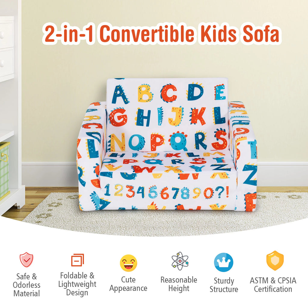2 in 1 Kids Convertible Sofa Chair Lounger Q936