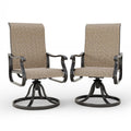 Khaki Swivel Outdoor Chairs Set of 2 Textilene H656632