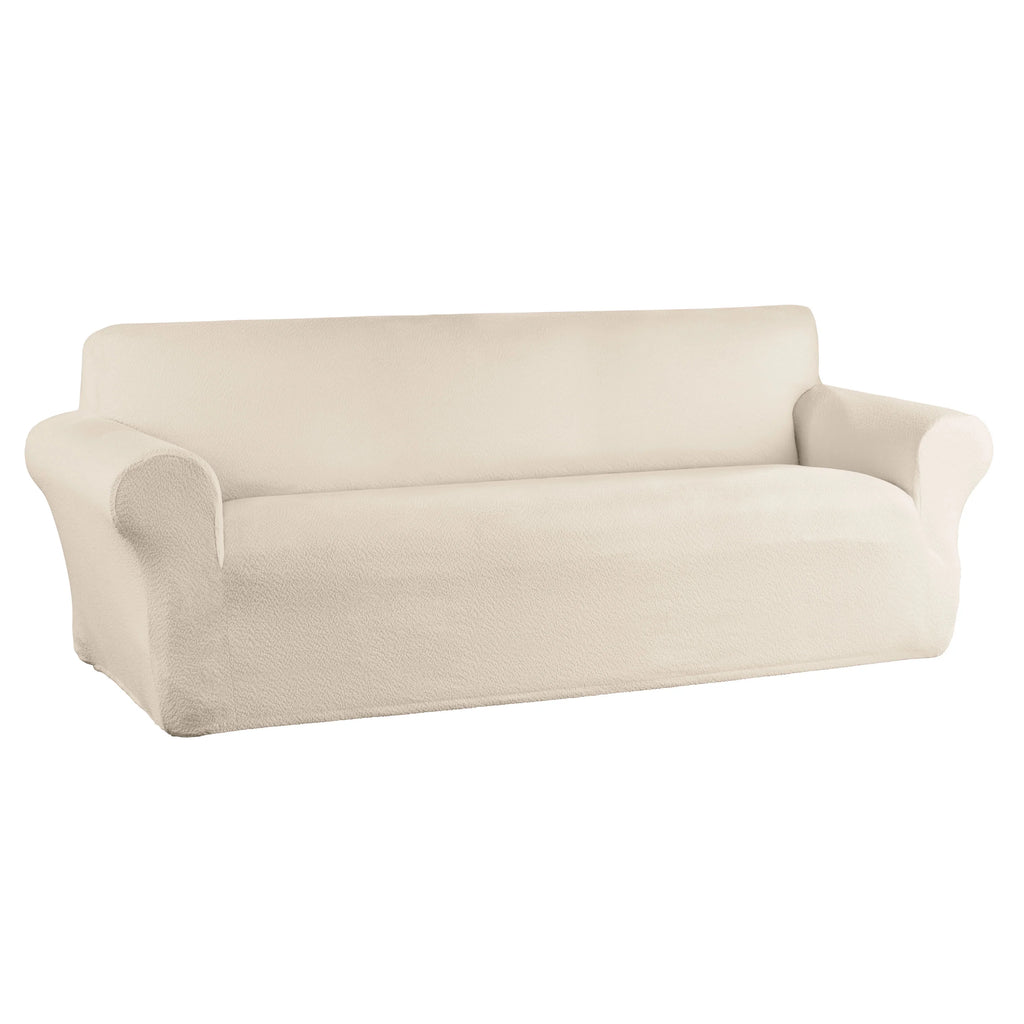 Boucle Stretch-to-Fit Fabric Sofa Slipcover, 1-Piece, Beige A446540