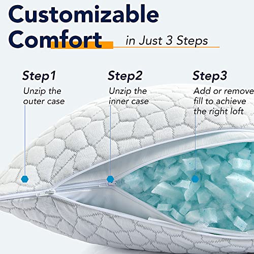 Shredded Memory Foam Cooling Pillows King Size 2 Pack O8209