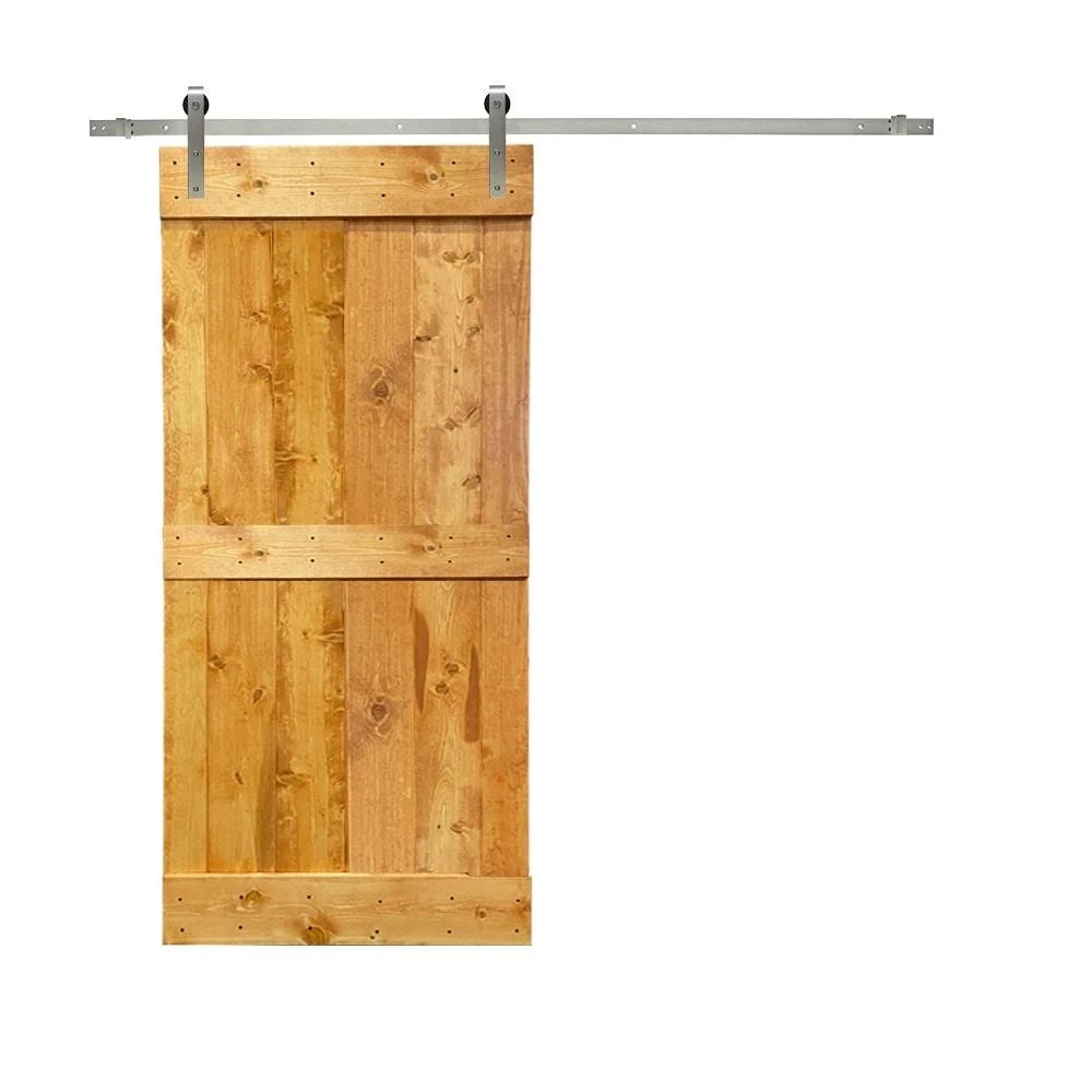 Stained Wooden Sliding Barn Door with Hardware Kit (Ocean Blue - 36 x 84) A1402