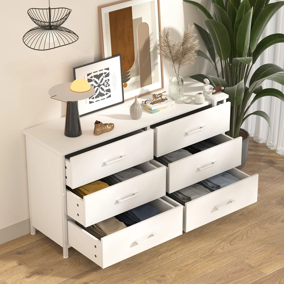 6 Drawer Wood Dresser J221325