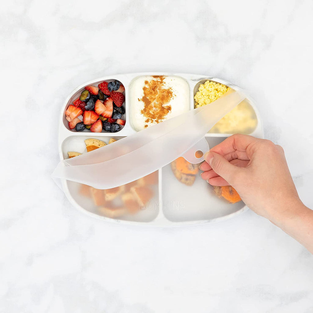 Silicone Grip 5-Section Plate with Lid Q87921
