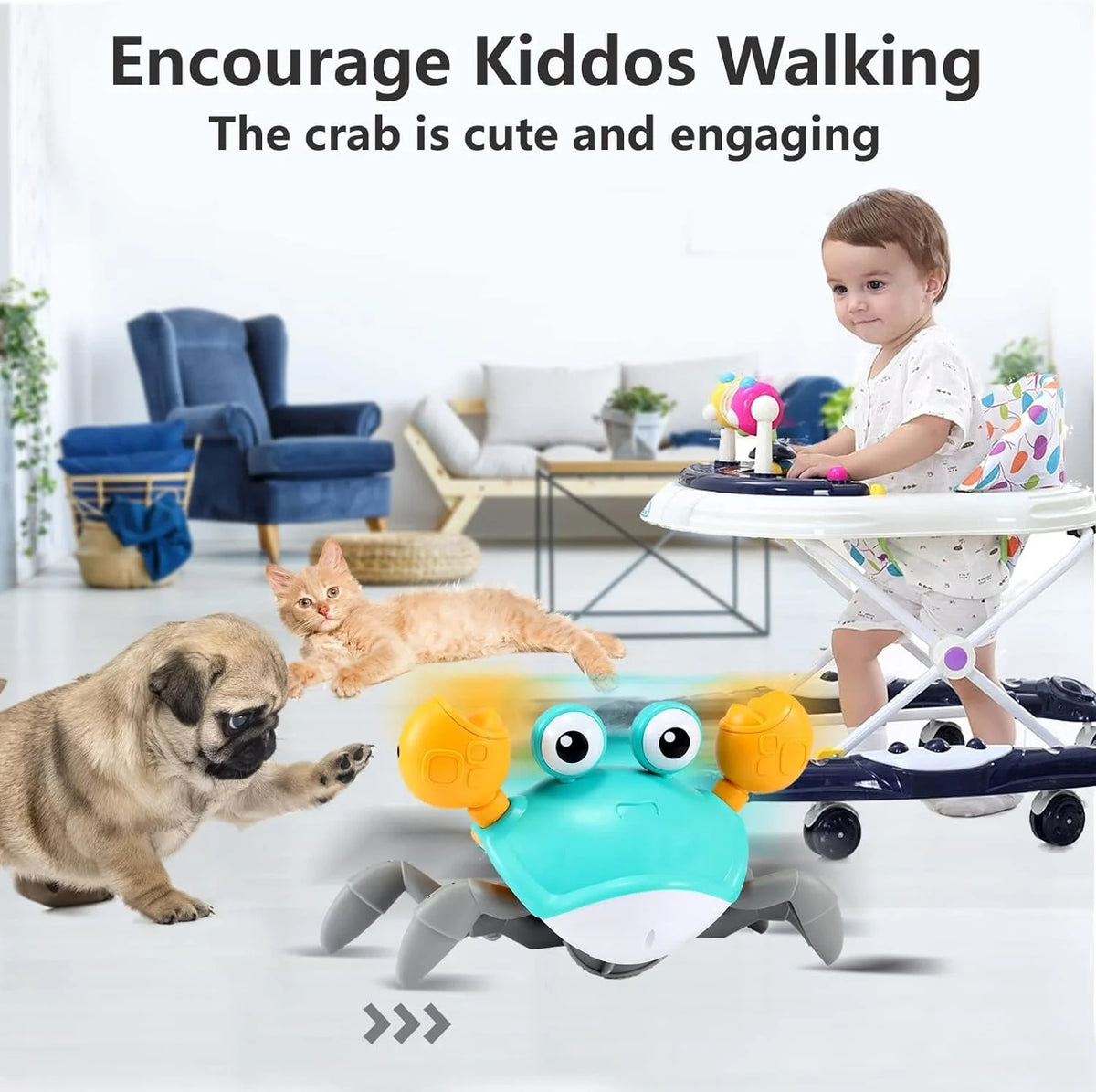 Crawling Crab Baby Toy with Music and Light N747