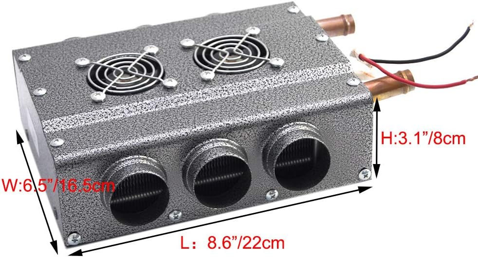Compact 12V Dual Sides 6 Vents Heater with Speed Switch, Pack of 2 M9967