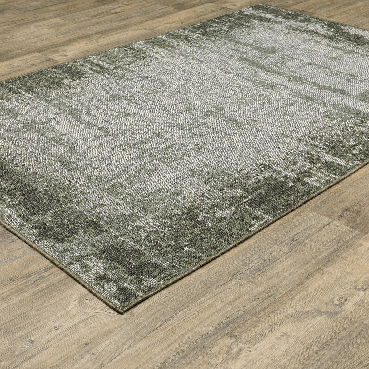 Green Ivory Indoor Outdoor Area Rug 6'7" x 9'2" P5644