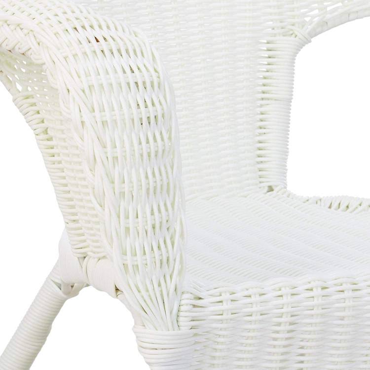 White Resin Wicker Rocker C763