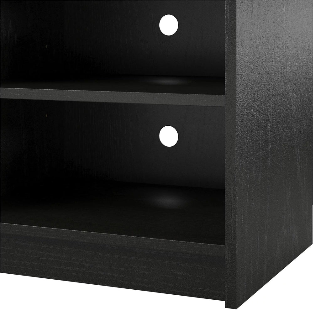Black Oak TV Stand with Electric Fireplace Insert and 6 Shelves R45900