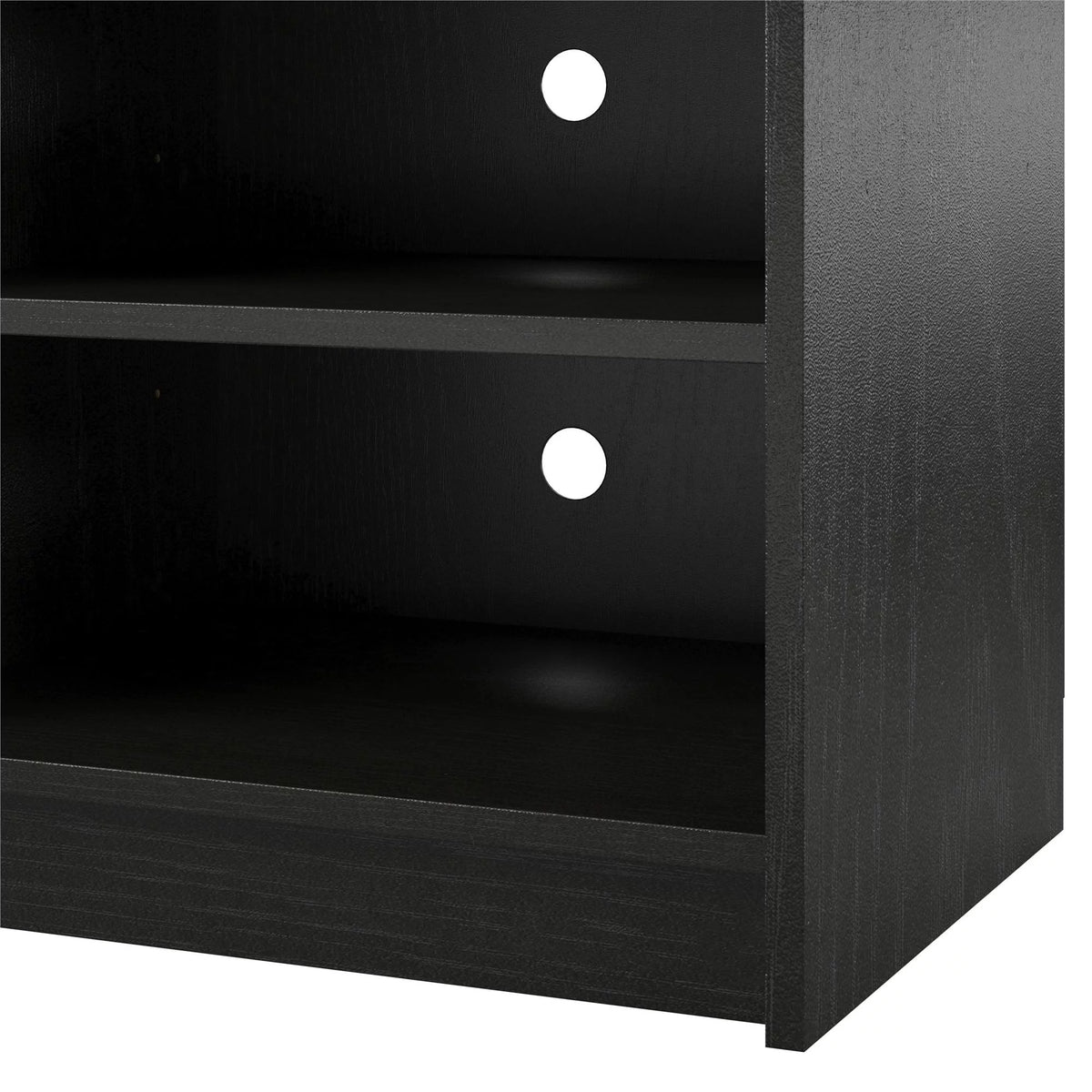 Black Oak TV Stand with Electric Fireplace Insert and 6 Shelves R45900