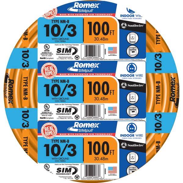 10/3 Indoor NM-B Wire with Ground D794011