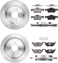 Premium OE 5 Lug Rotors + Ceramic Brake Pads + Clips T999779