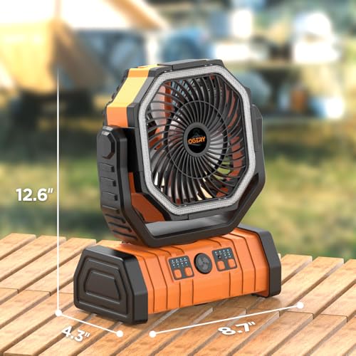 20000mAh Rechargeable Camping Fan with LED Lantern U8026
