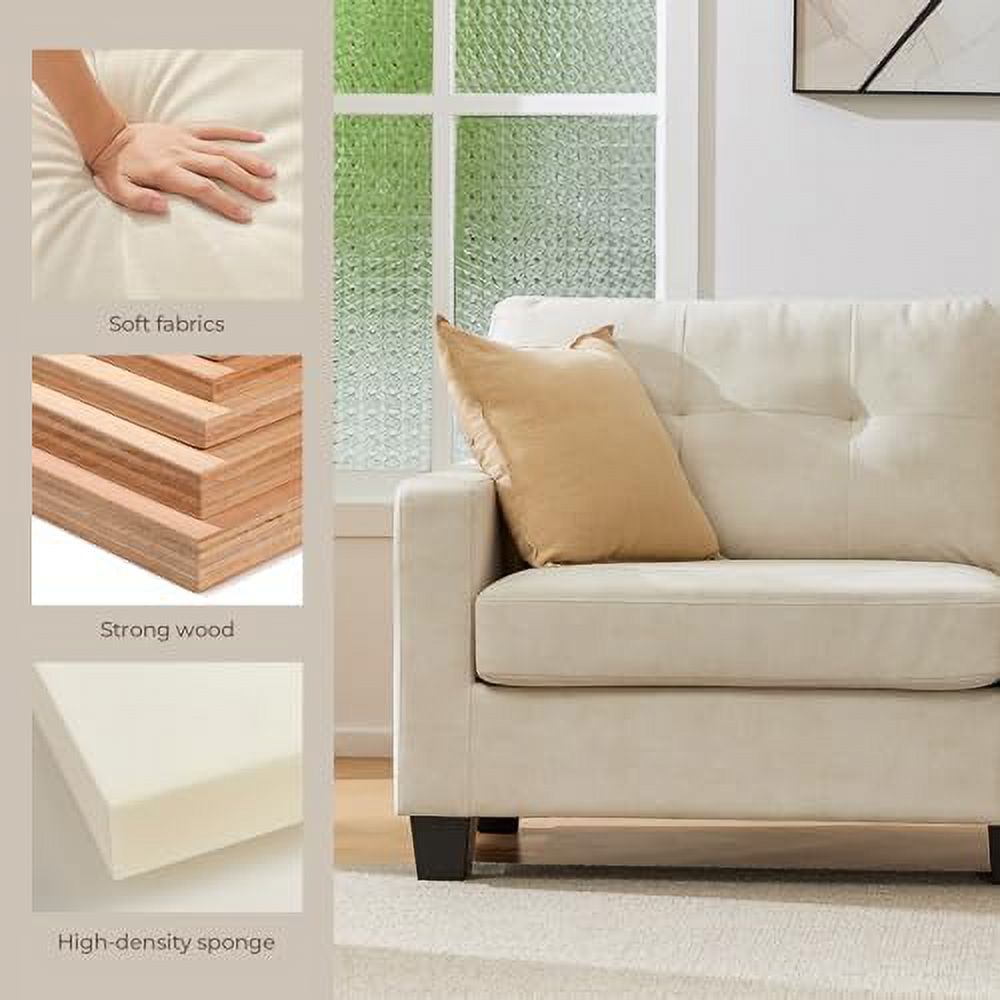Velvet Fabric Loveseat Sofa with Solid Wood Frame M447828