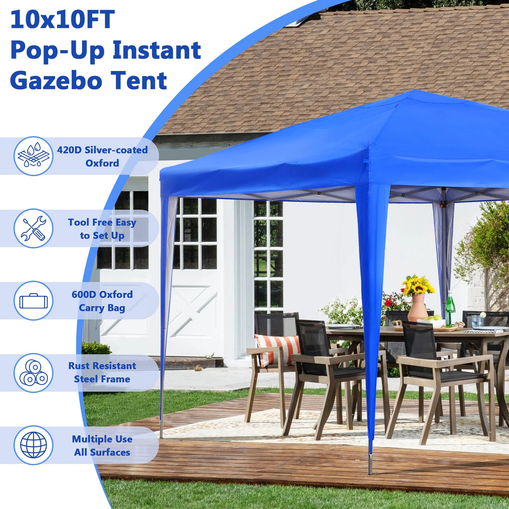 10 ft x 10 ft White Pop Up Canopy Tent with Carry Bag L6521