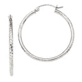 10 Karat White Gold 2mm Hoop Earrings O4244